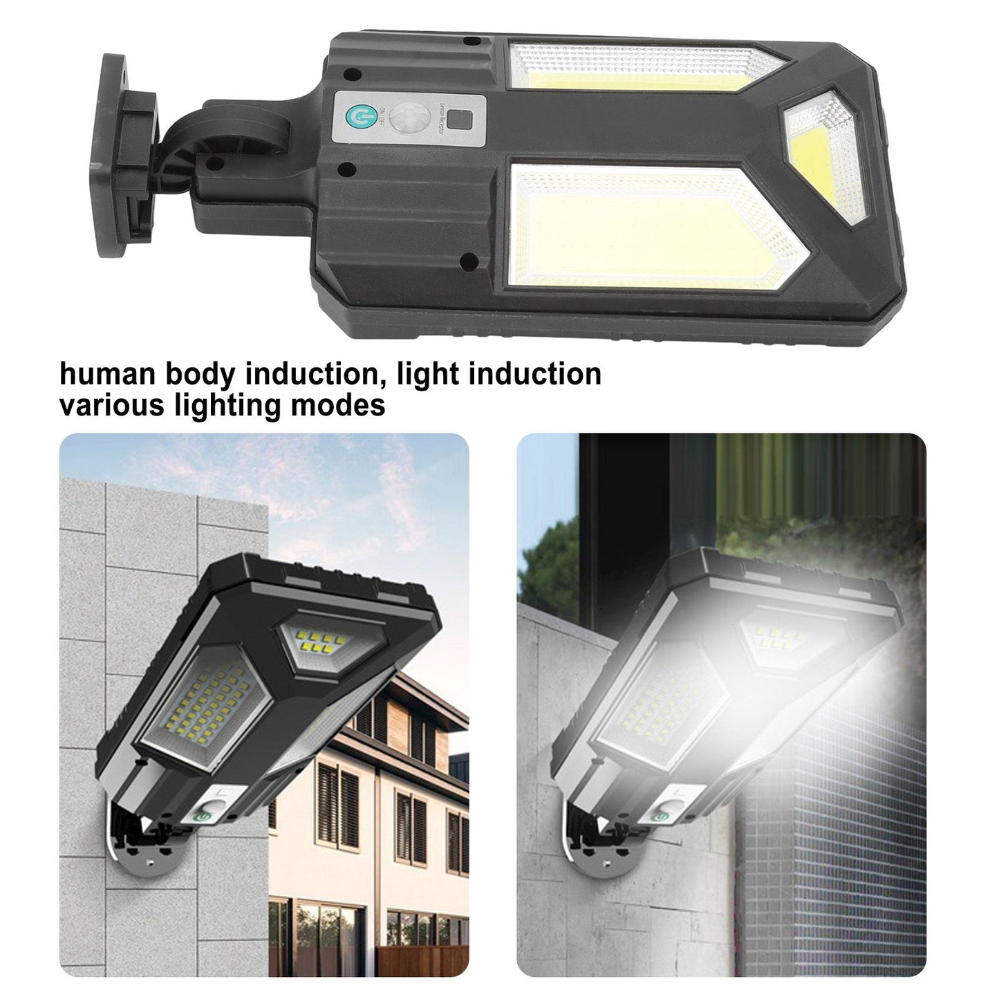 Solar Sensor Wall Light 3COB Energy Saving High Brightness Waterproof Solar Street Light for Outdoor V1294-YM0523-3119220057011