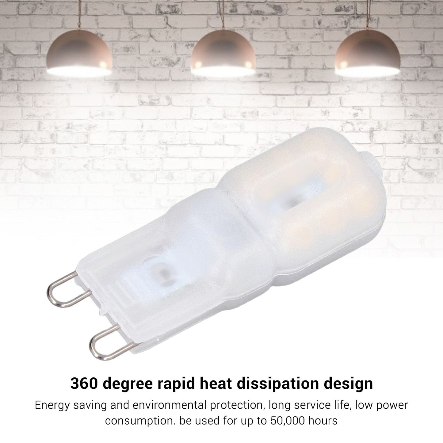 6Pcs G9 LED Light Bulbs Dimmable 3W Energy Saving 360 Degree Light Light Bulb for Ceiling Lamps and Pendant V1294-YM0523-3119220065013