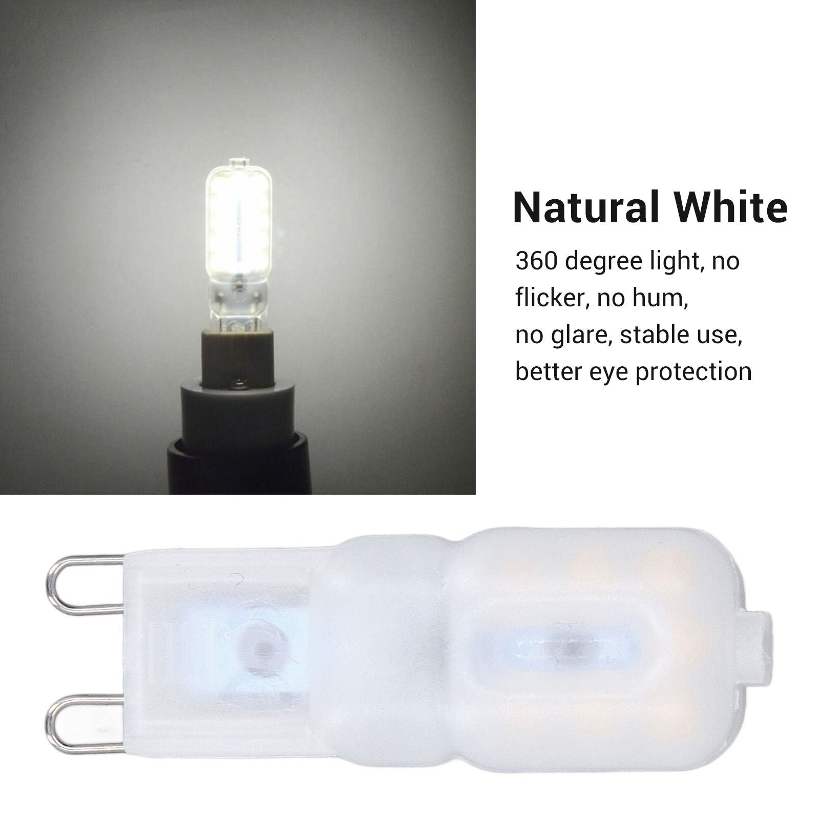 6Pcs G9 LED Light Bulbs Dimmable 3W Energy Saving 360 Degree Light Light Bulb for Ceiling Lamps and Pendant V1294-YM0523-3119220065013
