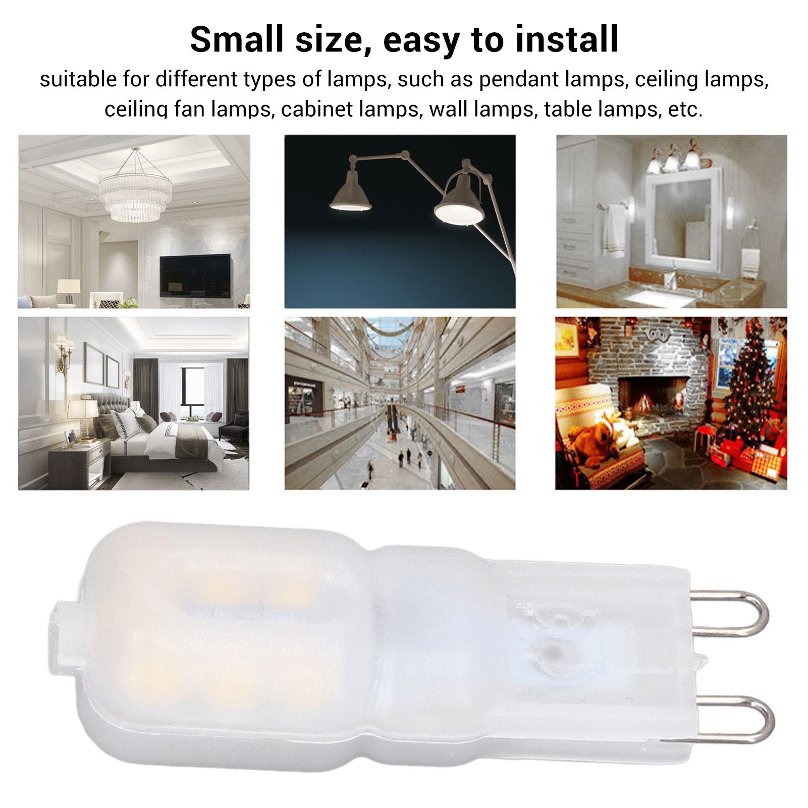 6Pcs G9 LED Light Bulbs Dimmable 3W Energy Saving 360 Degree Light Light Bulb for Ceiling Lamps and Pendant V1294-YM0523-3119220065013