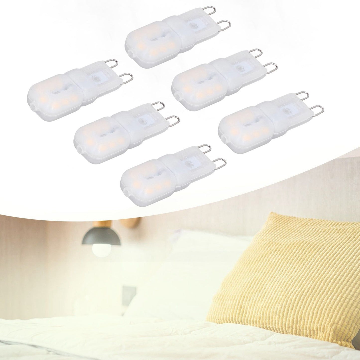 6Pcs G9 LED Light Bulbs Dimmable 3W Energy Saving 360 Degree Light Light Bulb for Ceiling Lamps and Pendant V1294-YM0523-3119220065015