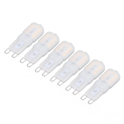 6Pcs G9 LED Light Bulbs Dimmable 3W Energy Saving 360 Degree Light Light Bulb for Ceiling Lamps and Pendant V1294-YM0523-3119220065016