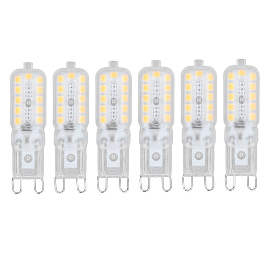 6pcs G9 LED Bulb 5W Transparent Cover 22LED Dimmable G9 Light Bulb for Ceiling Light Wall Light Table Light V1294-YM0523-3119220065311