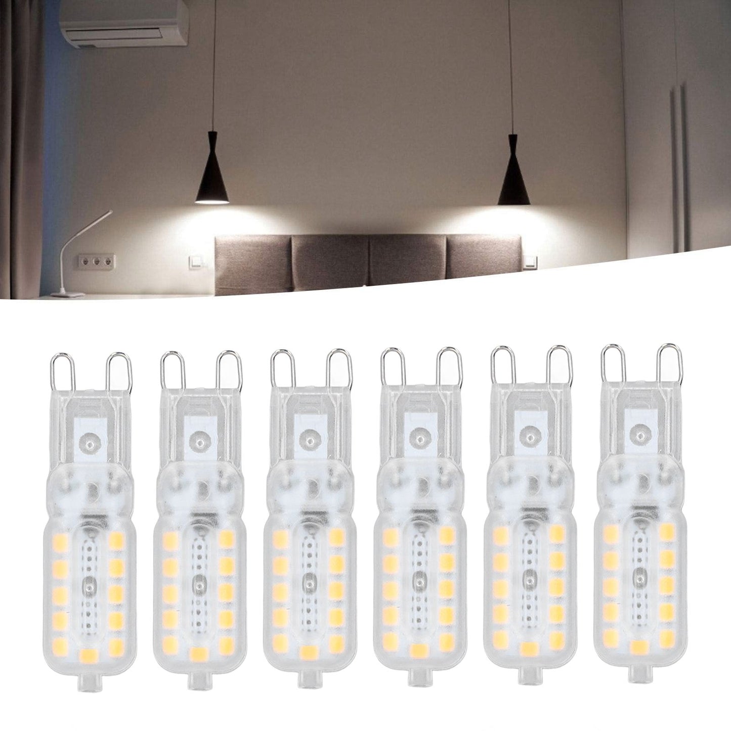 6pcs G9 LED Bulb 5W Transparent Cover 22LED Dimmable G9 Light Bulb for Ceiling Light Wall Light Table Light V1294-YM0523-3119220065311