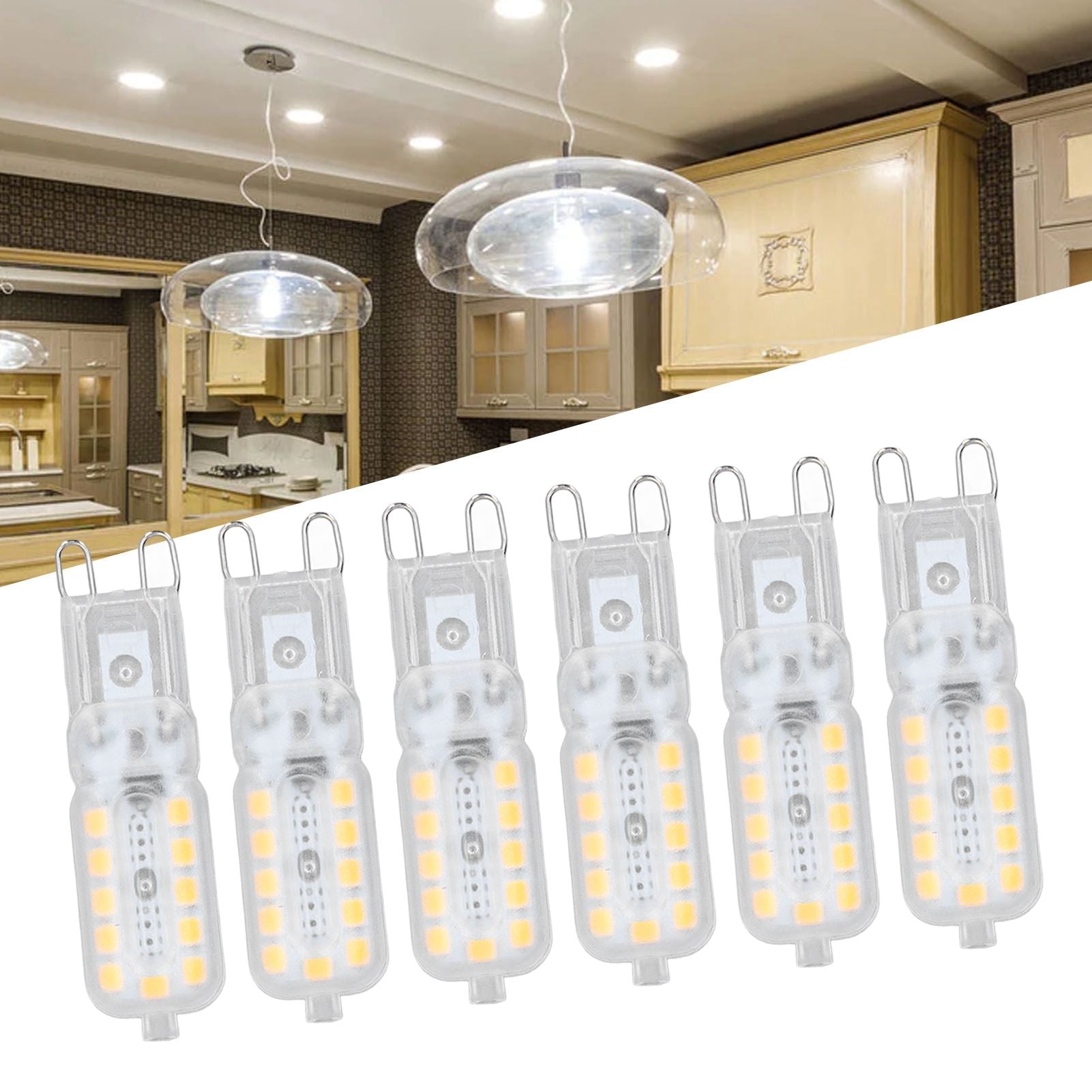 6pcs G9 LED Bulb 5W Transparent Cover 22LED Dimmable G9 Light Bulb for Ceiling Light Wall Light Table Light V1294-YM0523-3119220065311