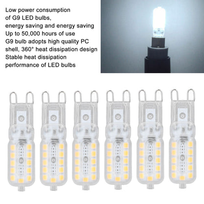 6pcs G9 LED Bulb 5W Transparent Cover 22LED Dimmable G9 Light Bulb for Ceiling Light Wall Light Table Light V1294-YM0523-3119220065311