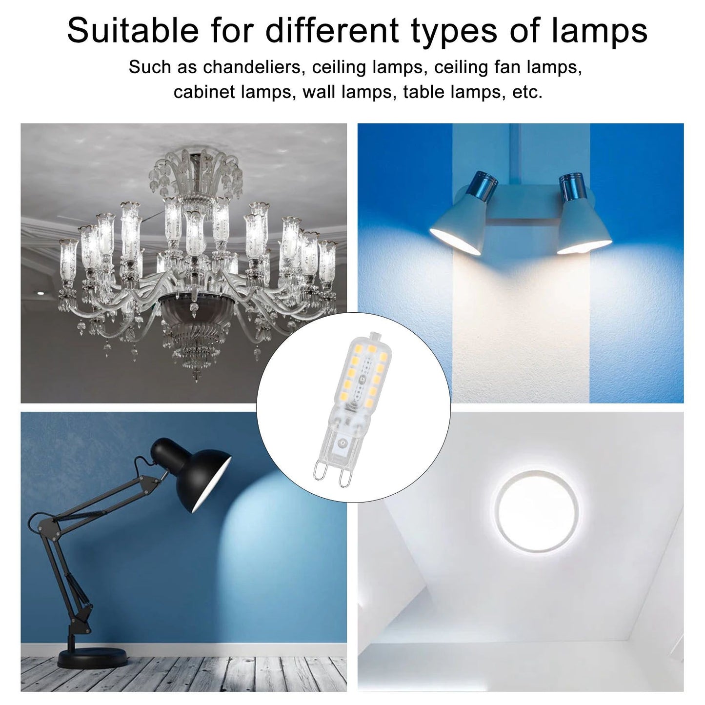 6pcs G9 LED Bulb 5W Transparent Cover 22LED Dimmable G9 Light Bulb for Ceiling Light Wall Light Table Light V1294-YM0523-3119220065312