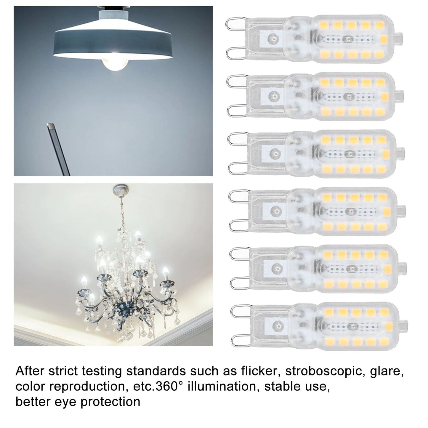 6pcs G9 LED Bulb 5W Transparent Cover 22LED Dimmable G9 Light Bulb for Ceiling Light Wall Light Table Light V1294-YM0523-3119220065312