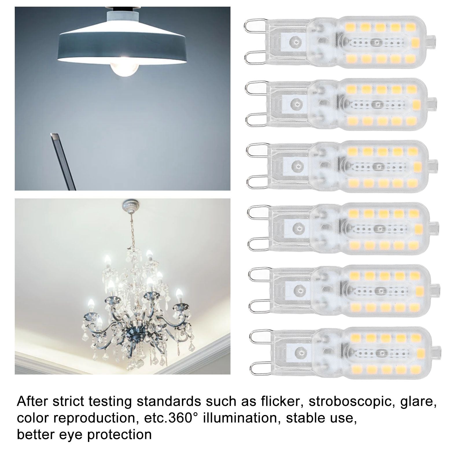 6pcs G9 LED Bulb 5W Transparent Cover 22LED Dimmable G9 Light Bulb for Ceiling Light Wall Light Table Light V1294-YM0523-3119220065312