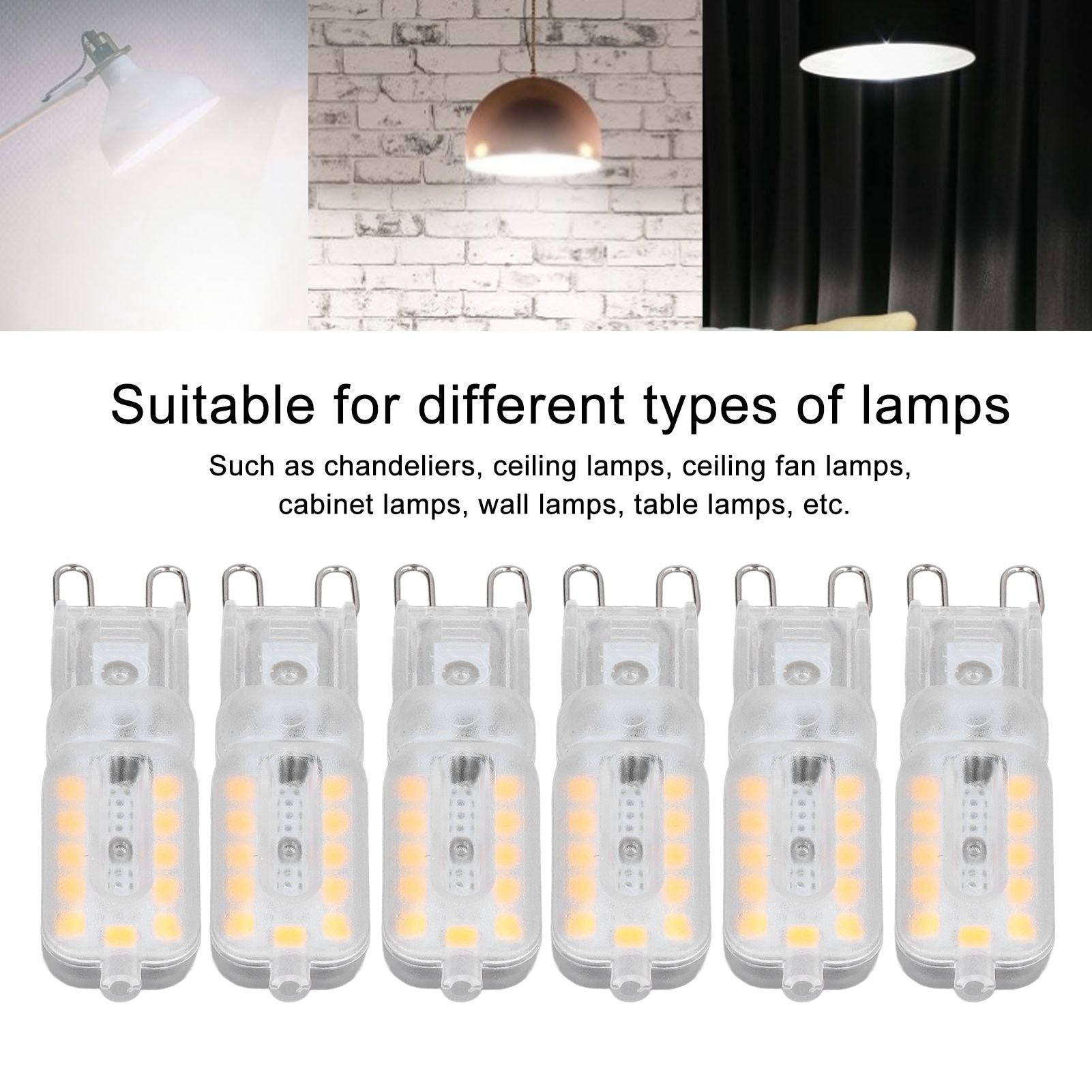 6pcs G9 LED Bulb 5W Transparent Cover 22LED Dimmable G9 Light Bulb for Ceiling Light Wall Light Table Light V1294-YM0523-3119220065313