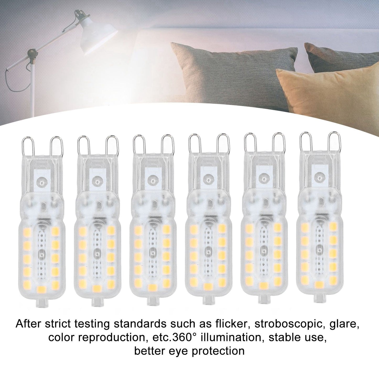 6pcs G9 LED Bulb 5W Transparent Cover 22LED Dimmable G9 Light Bulb for Ceiling Light Wall Light Table Light V1294-YM0523-3119220065313