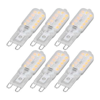 6pcs G9 LED Bulb 5W Transparent Cover 22LED Dimmable G9 Light Bulb for Ceiling Light Wall Light Table Light V1294-YM0523-3119220065314