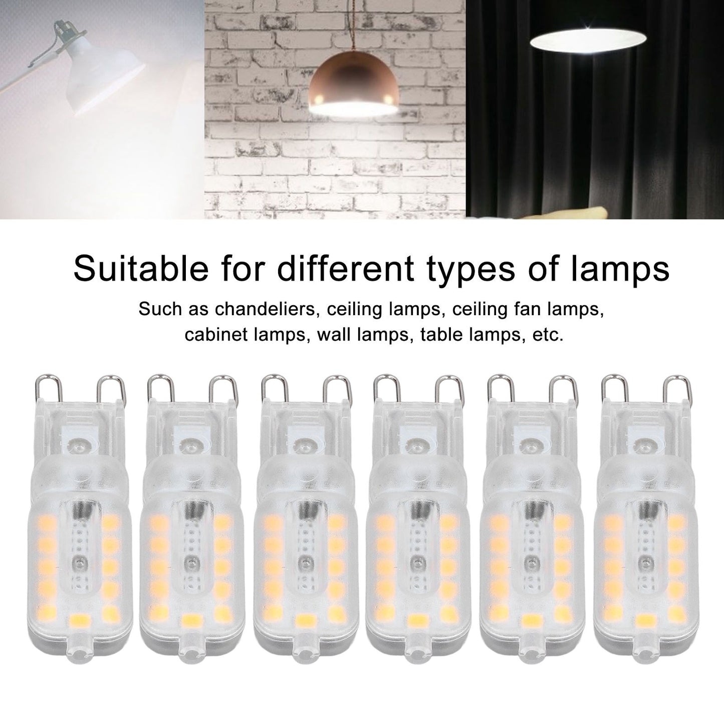 6pcs G9 LED Bulb 5W Transparent Cover 22LED Dimmable G9 Light Bulb for Ceiling Light Wall Light Table Light V1294-YM0523-3119220065314