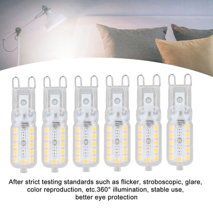 6pcs G9 LED Bulb 5W Transparent Cover 22LED Dimmable G9 Light Bulb for Ceiling Light Wall Light Table Light V1294-YM0523-3119220065314