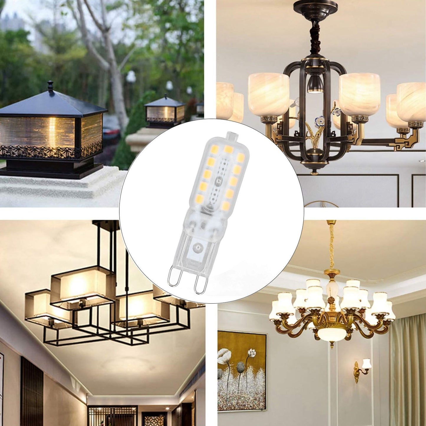 6pcs G9 LED Bulb 5W Transparent Cover 22LED Dimmable G9 Light Bulb for Ceiling Light Wall Light Table Light V1294-YM0523-3119220065315