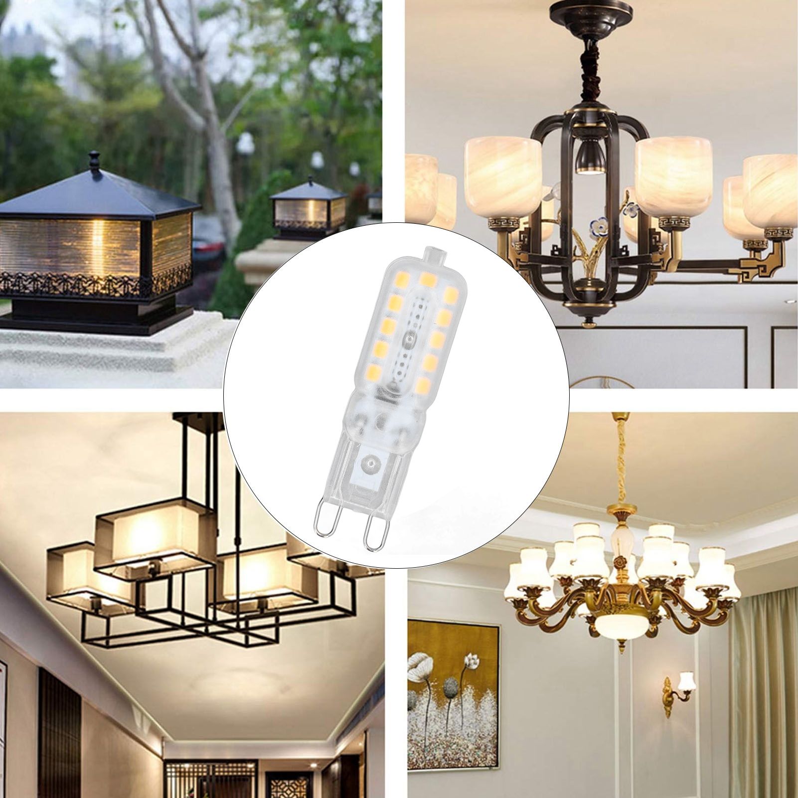 6pcs G9 LED Bulb 5W Transparent Cover 22LED Dimmable G9 Light Bulb for Ceiling Light Wall Light Table Light V1294-YM0523-3119220065315