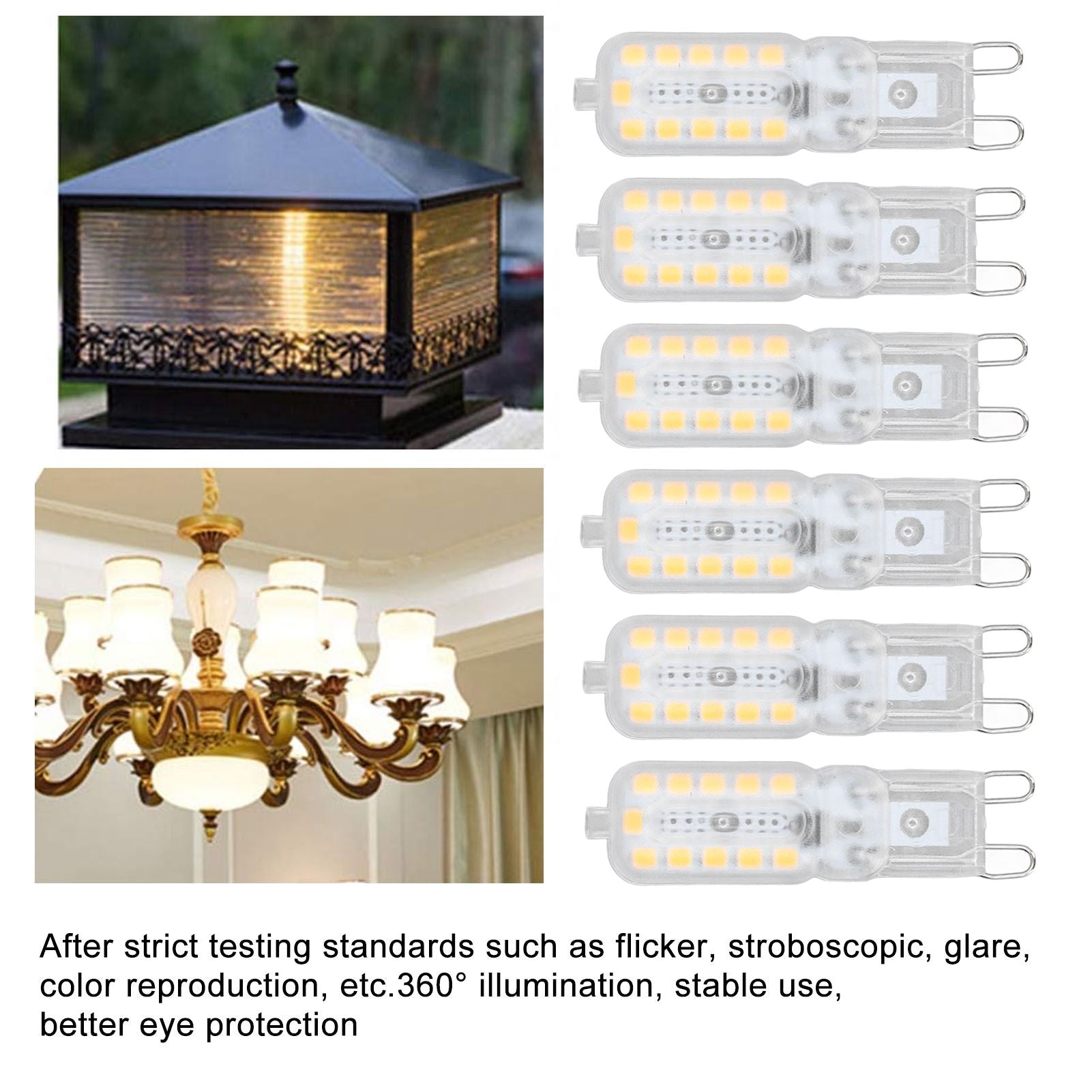 6pcs G9 LED Bulb 5W Transparent Cover 22LED Dimmable G9 Light Bulb for Ceiling Light Wall Light Table Light V1294-YM0523-3119220065315