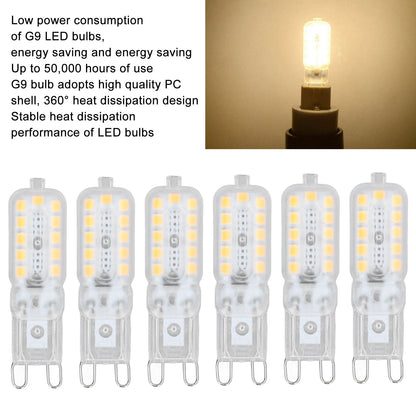 6pcs G9 LED Bulb 5W Transparent Cover 22LED Dimmable G9 Light Bulb for Ceiling Light Wall Light Table Light V1294-YM0523-3119220065316
