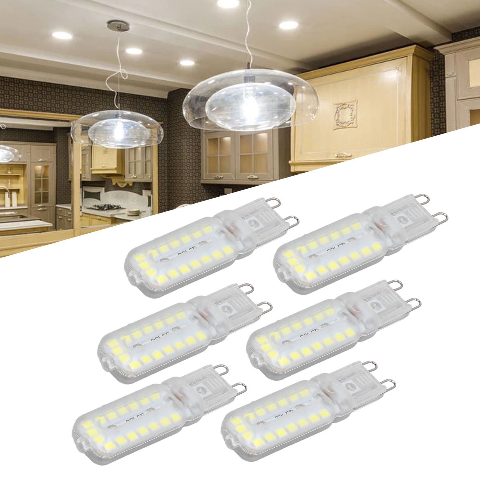 6pcs G9 LED Bulbs 7W Dimmable 360 degrees Illumination Replacement Light Bulb for Wall Desk Cabinet Lamp V1294-YM0523-3119220065412