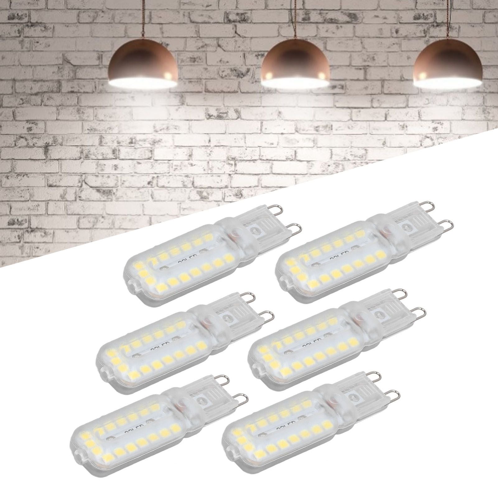 6pcs G9 LED Bulbs 7W Dimmable 360 degrees Illumination Replacement Light Bulb for Wall Desk Cabinet Lamp V1294-YM0523-3119220065413