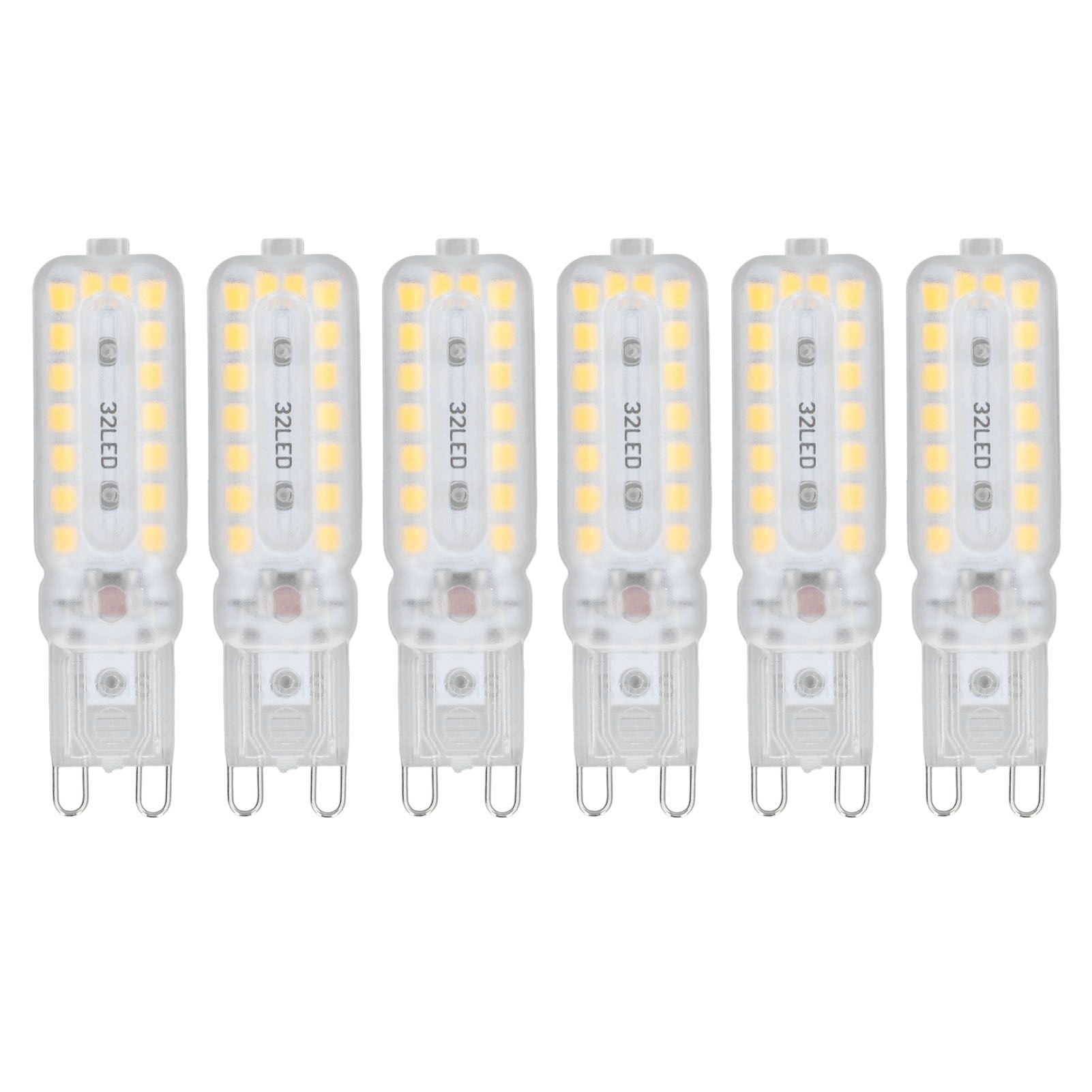 6pcs G9 LED Bulbs 7W Dimmable 360 degrees Illumination Replacement Light Bulb for Wall Desk Cabinet Lamp Warm V1294-YM0523-3119220065415