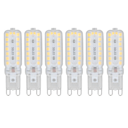 6pcs G9 LED Bulbs 7W Dimmable 360 degrees Illumination Replacement Light Bulb for Wall Desk Cabinet Lamp Warm V1294-YM0523-3119220065415