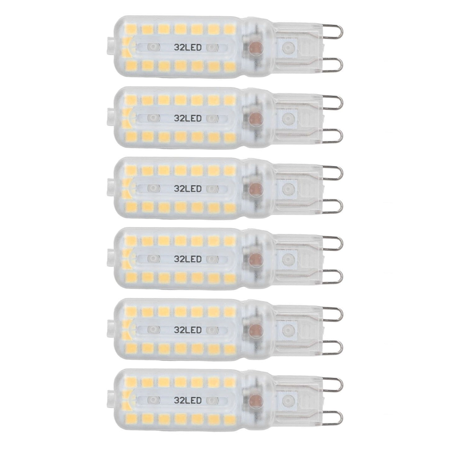 6pcs G9 LED Bulbs 7W Dimmable 360 degrees Illumination Replacement Light Bulb for Wall Desk Cabinet Lamp Warm V1294-YM0523-3119220065415