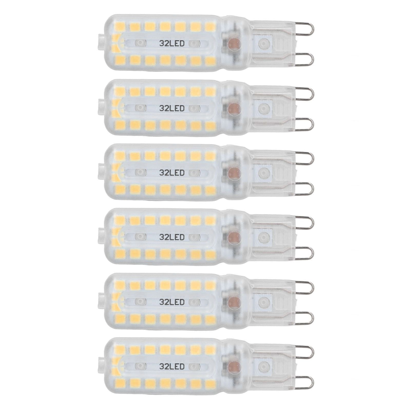 6pcs G9 LED Bulbs 7W Dimmable 360 degrees Illumination Replacement Light Bulb for Wall Desk Cabinet Lamp Warm V1294-YM0523-3119220065415