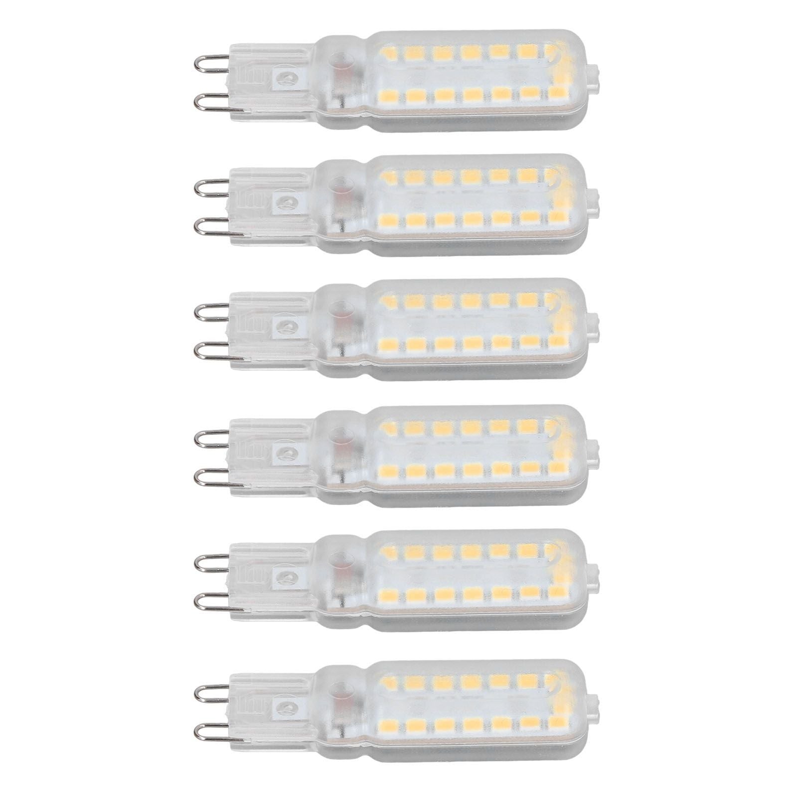 6pcs G9 LED Bulbs 7W Dimmable 360 degrees Illumination Replacement Light Bulb for Wall Desk Cabinet Lamp Warm V1294-YM0523-3119220065415