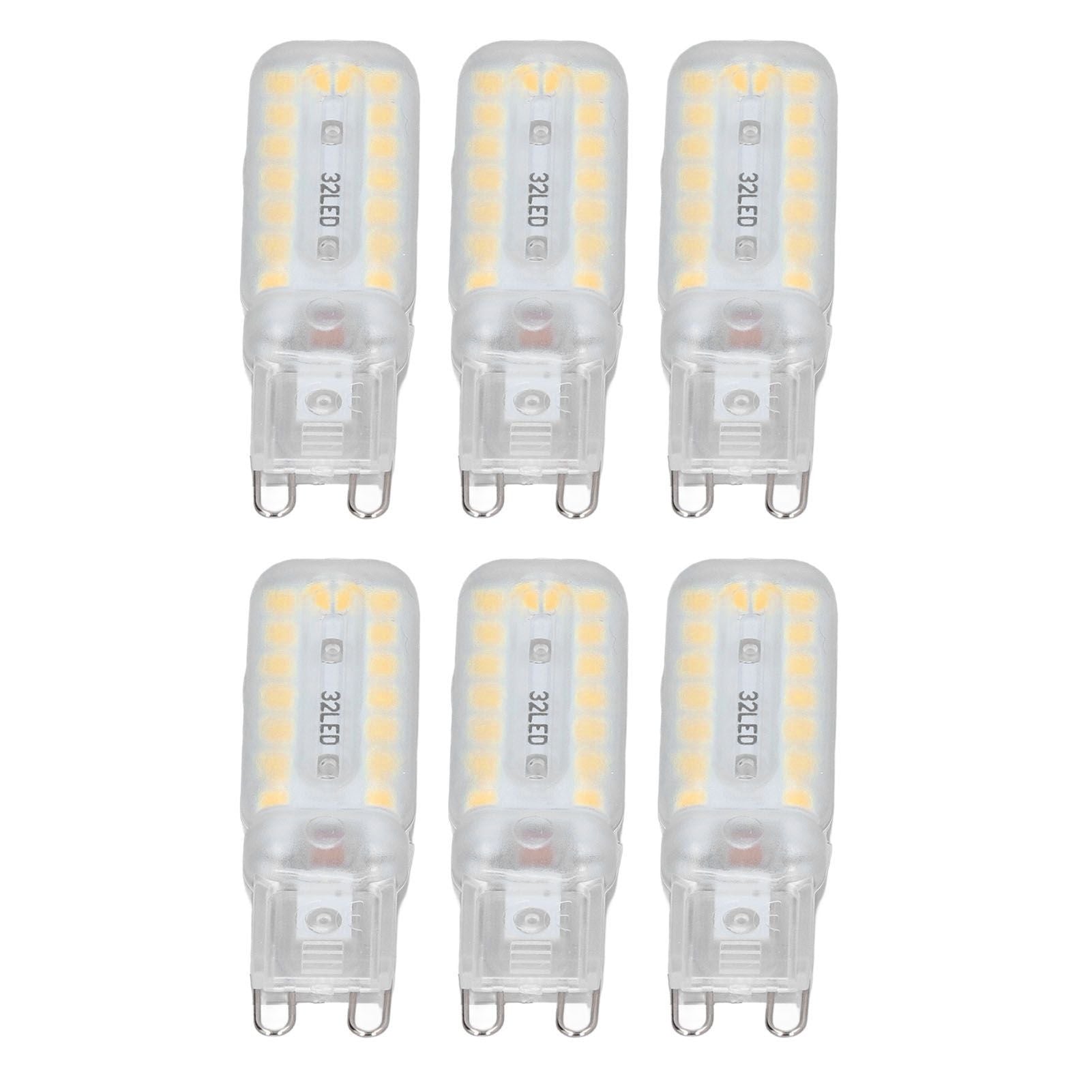 6pcs G9 LED Bulbs 7W Dimmable 360 degrees Illumination Replacement Light Bulb for Wall Desk Cabinet Lamp Warm V1294-YM0523-3119220065415