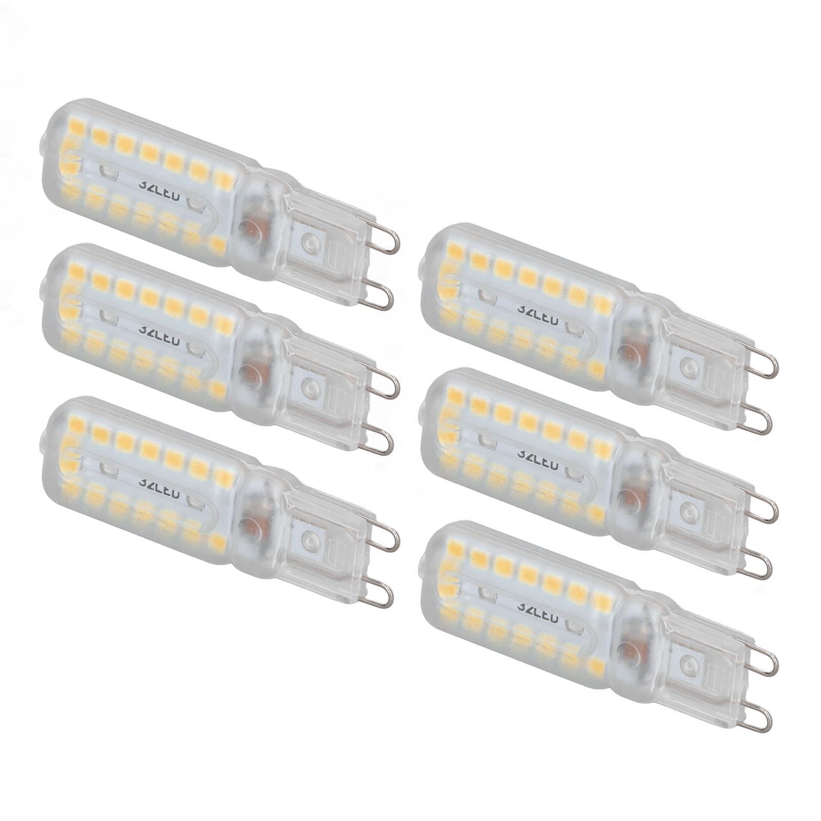 6pcs G9 LED Bulbs 7W Dimmable 360 degrees Illumination Replacement Light Bulb for Wall Desk Cabinet Lamp Warm V1294-YM0523-3119220065415