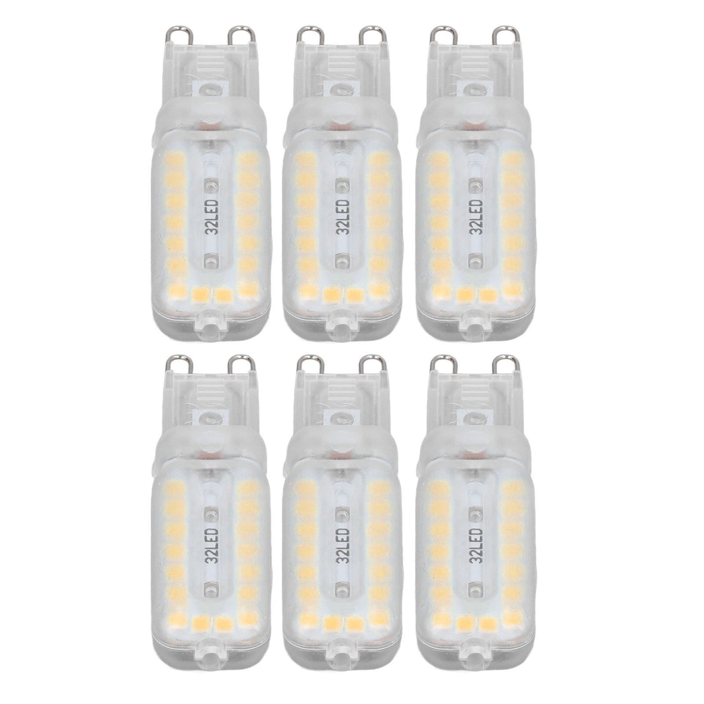 6pcs G9 LED Bulbs 7W Dimmable 360 degrees Illumination Replacement Light Bulb for Wall Desk Cabinet Lamp Warm V1294-YM0523-3119220065415