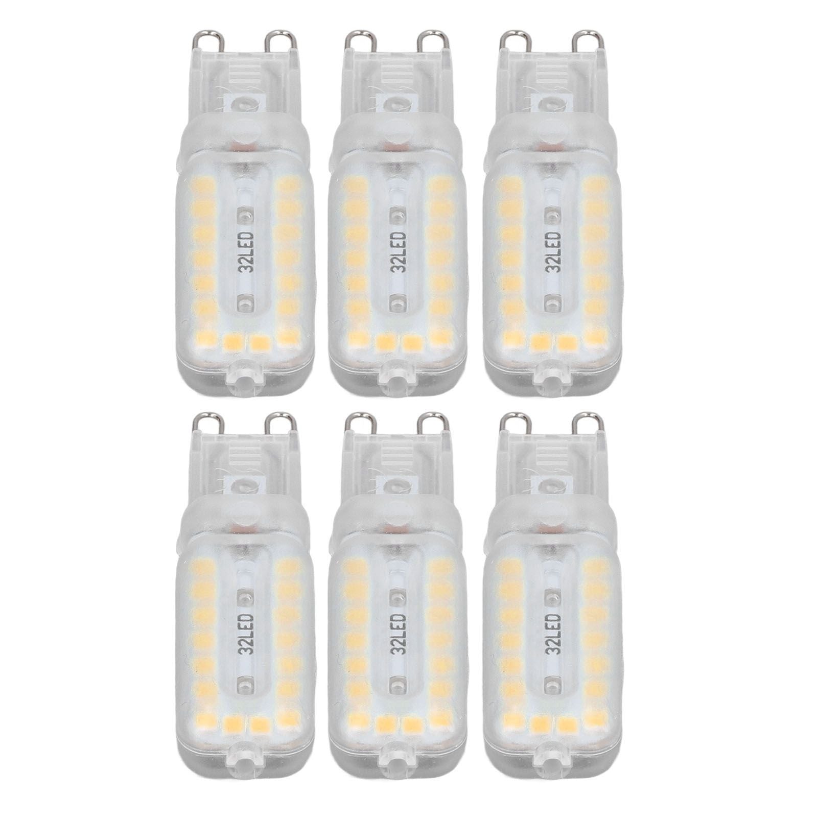 6pcs G9 LED Bulbs 7W Dimmable 360 degrees Illumination Replacement Light Bulb for Wall Desk Cabinet Lamp Warm V1294-YM0523-3119220065415