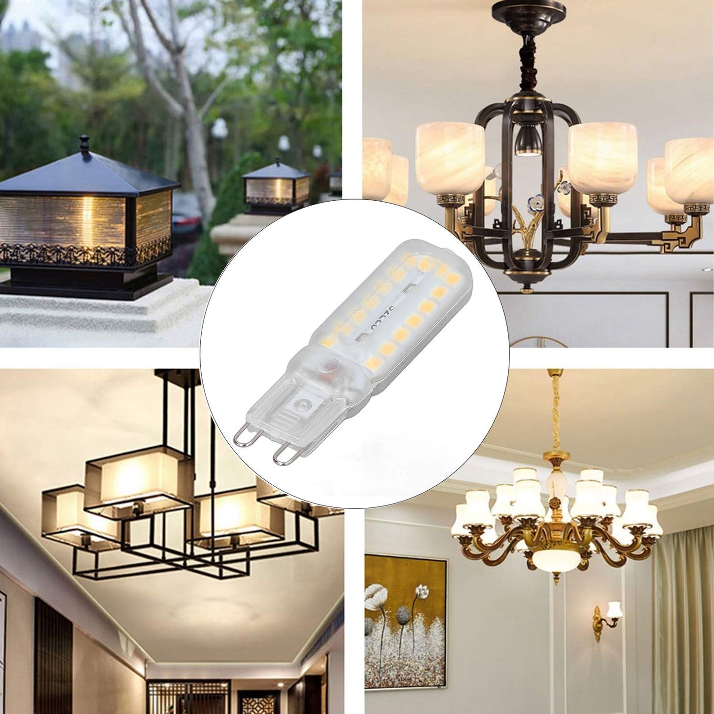 6pcs G9 LED Bulbs 7W Dimmable 360 degrees Illumination Replacement Light Bulb for Wall Desk Cabinet Lamp Warm V1294-YM0523-3119220065415