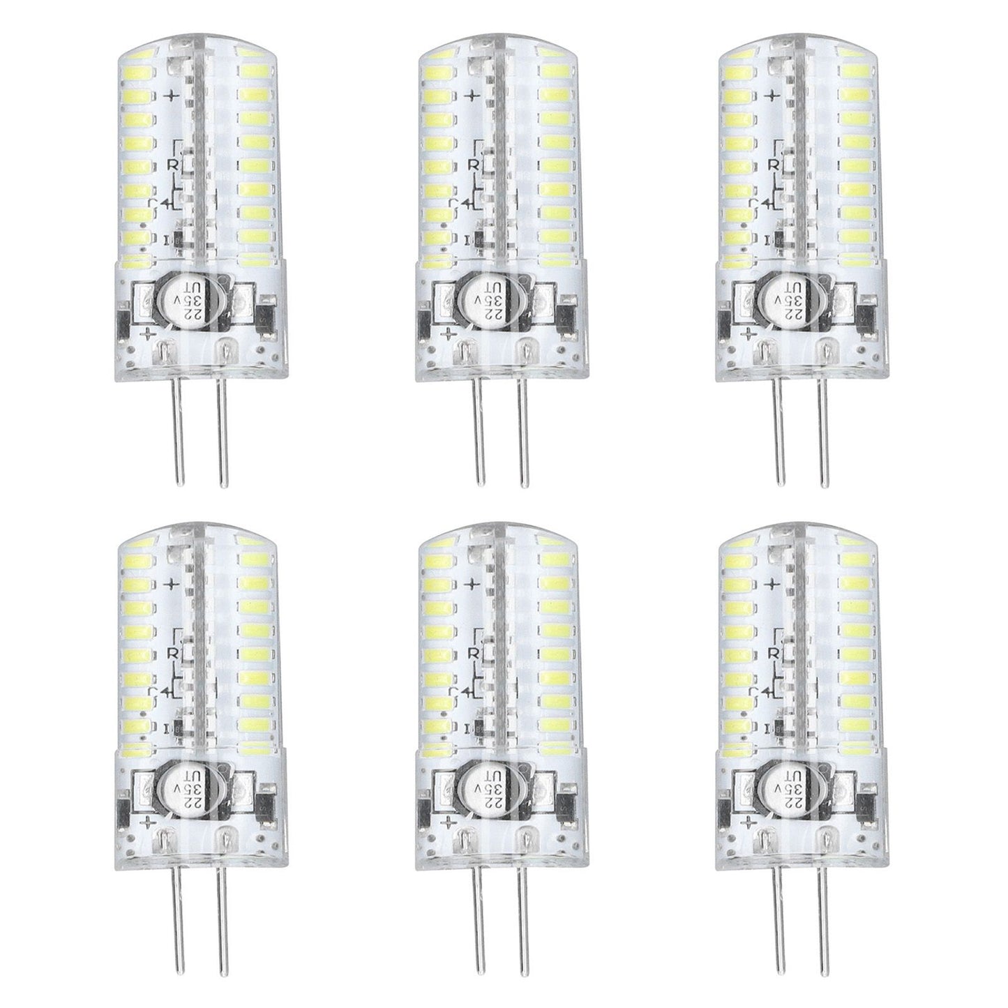 6 Pcs G4 LED Bulbs Bi Pin Base Light Bulbs 5W LED Corn Bulbs for Landscape Lighting Home Lighting Pure White V1294-YM0523-3119220065712