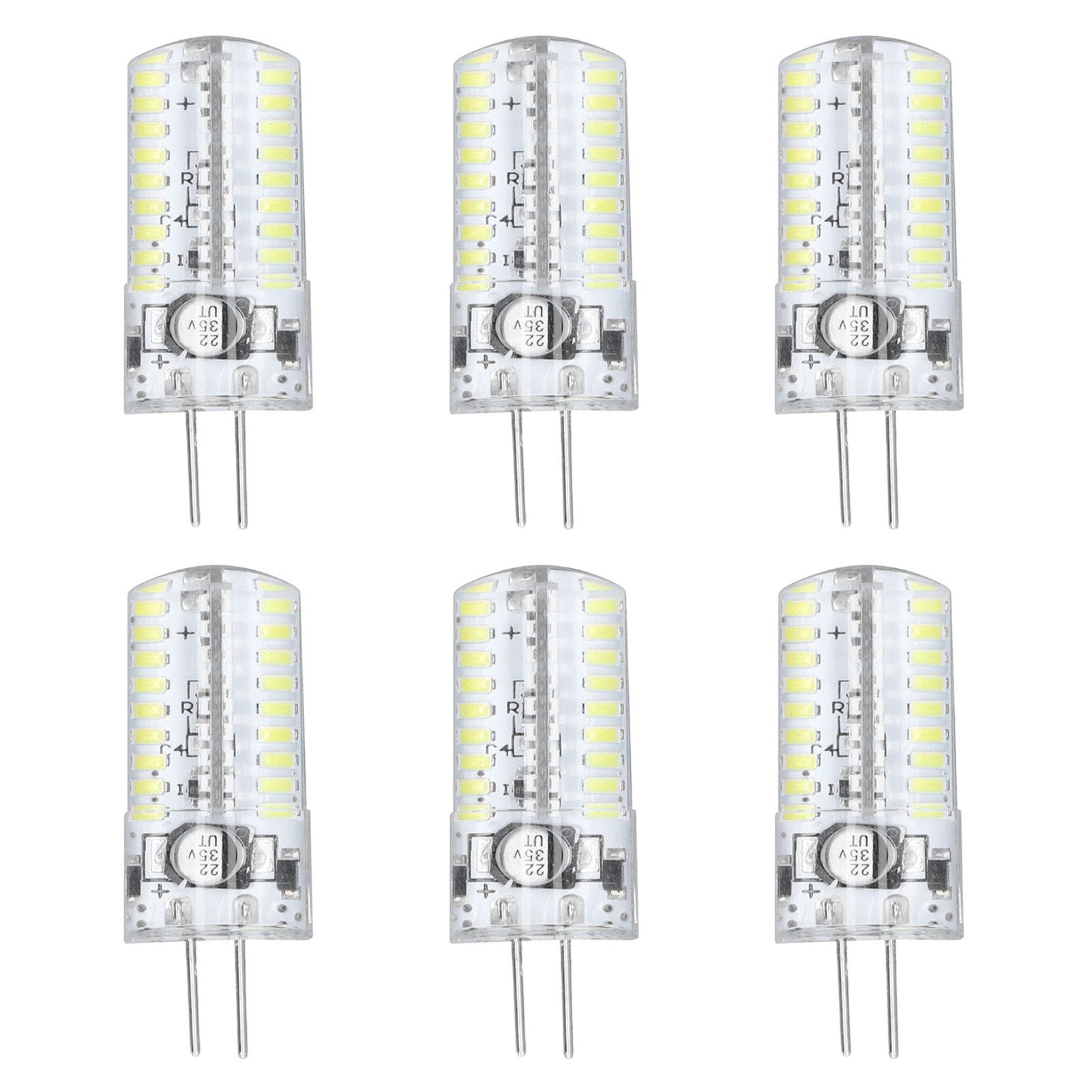 6 Pcs G4 LED Bulbs Bi Pin Base Light Bulbs 5W LED Corn Bulbs for Landscape Lighting Home Lighting Pure White V1294-YM0523-3119220065712