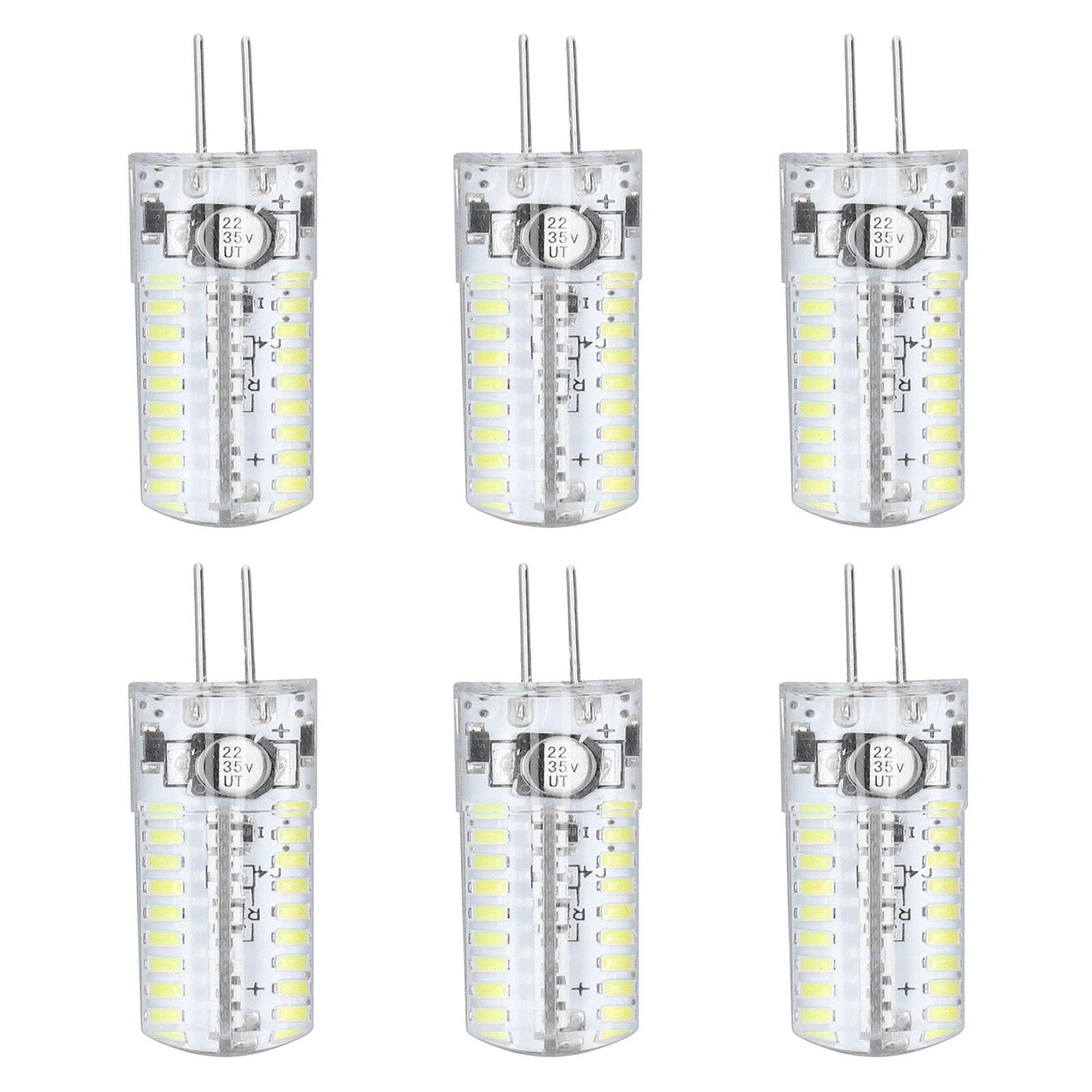 6 Pcs G4 LED Bulbs Bi Pin Base Light Bulbs 5W LED Corn Bulbs for Landscape Lighting Home Lighting Pure White V1294-YM0523-3119220065712