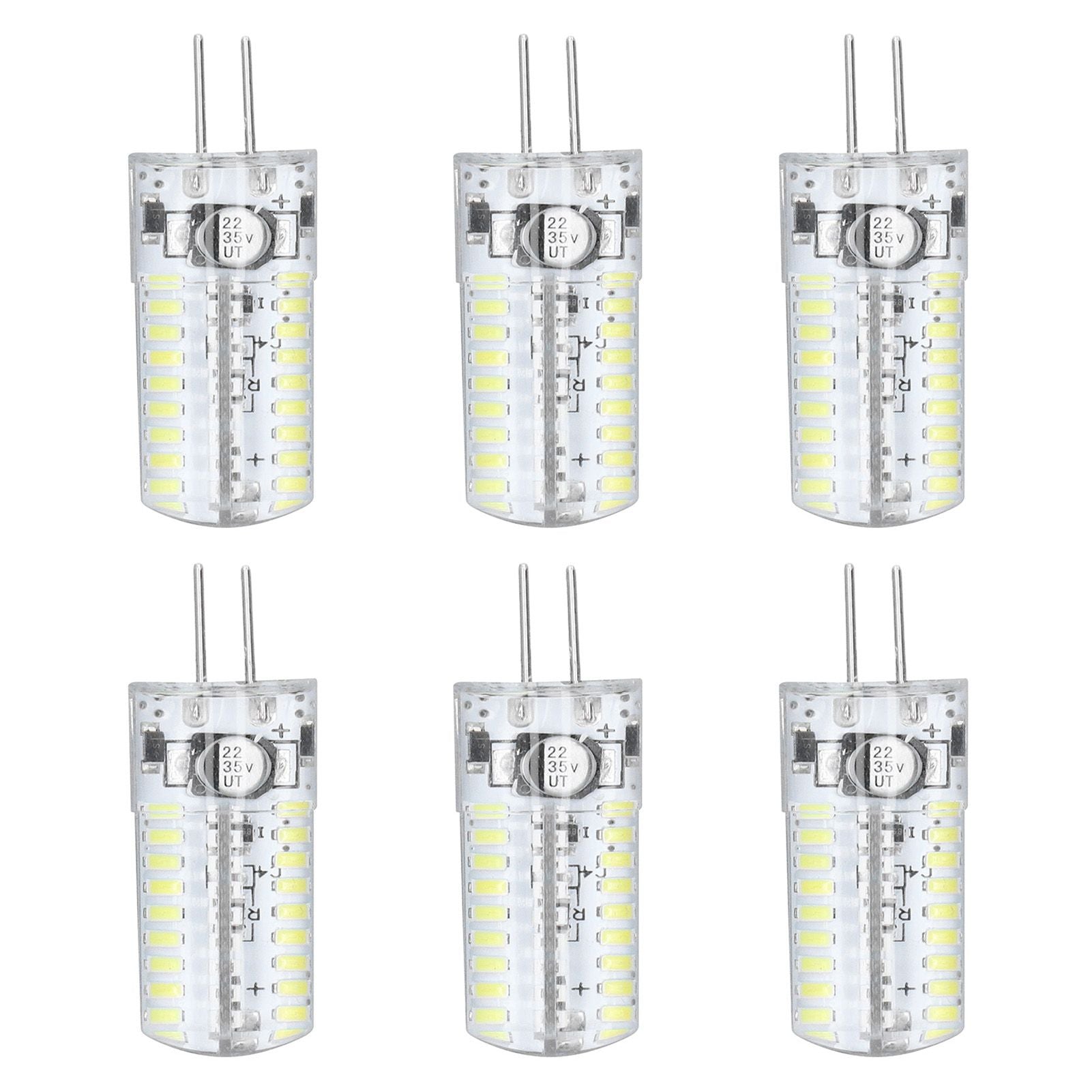 6 Pcs G4 LED Bulbs Bi Pin Base Light Bulbs 5W LED Corn Bulbs for Landscape Lighting Home Lighting Pure White V1294-YM0523-3119220065712