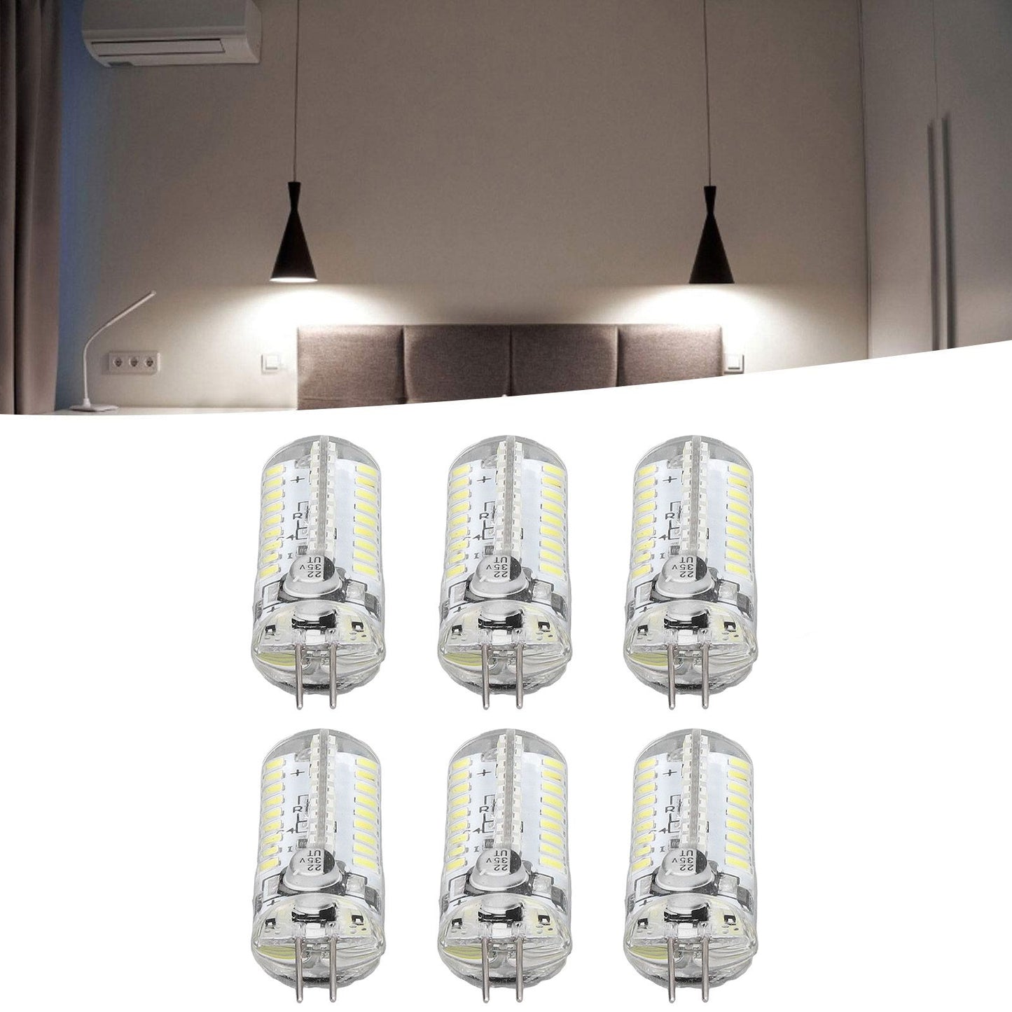 6 Pcs G4 LED Bulbs Bi Pin Base Light Bulbs 5W LED Corn Bulbs for Landscape Lighting Home Lighting Pure White V1294-YM0523-3119220065712