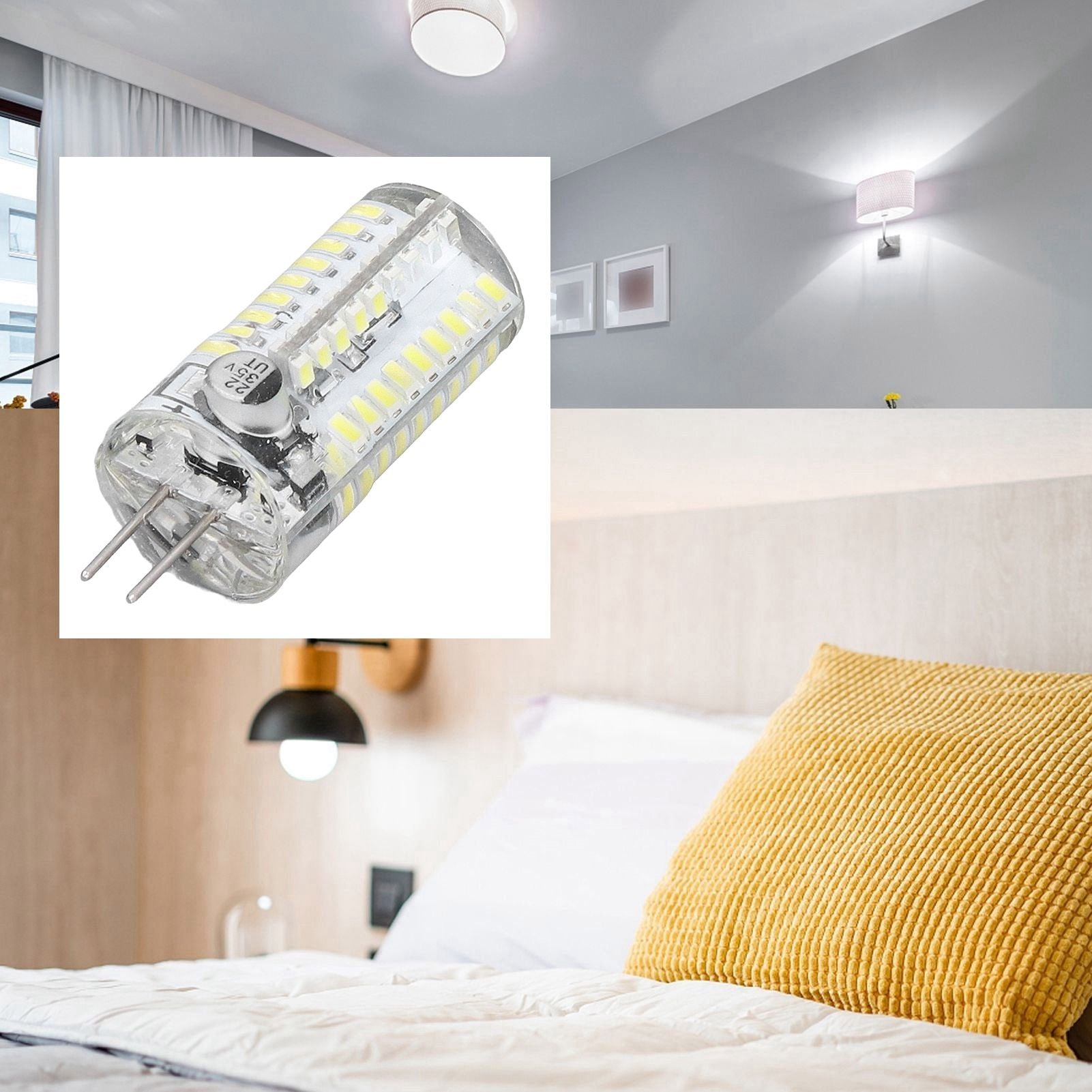 6 Pcs G4 LED Bulbs Bi Pin Base Light Bulbs 5W LED Corn Bulbs for Landscape Lighting Home Lighting Pure White V1294-YM0523-3119220065712