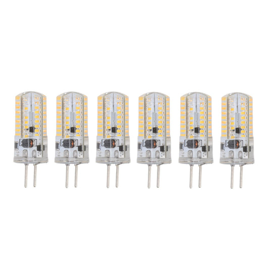 6Pcs GY6.35 LED Bulbs 5W AC 12V Warm White 2700 to 3000K White 6000 to 6500K 500LM 72LED Light Bulbs for Home V1294-YM0523-3119220065811