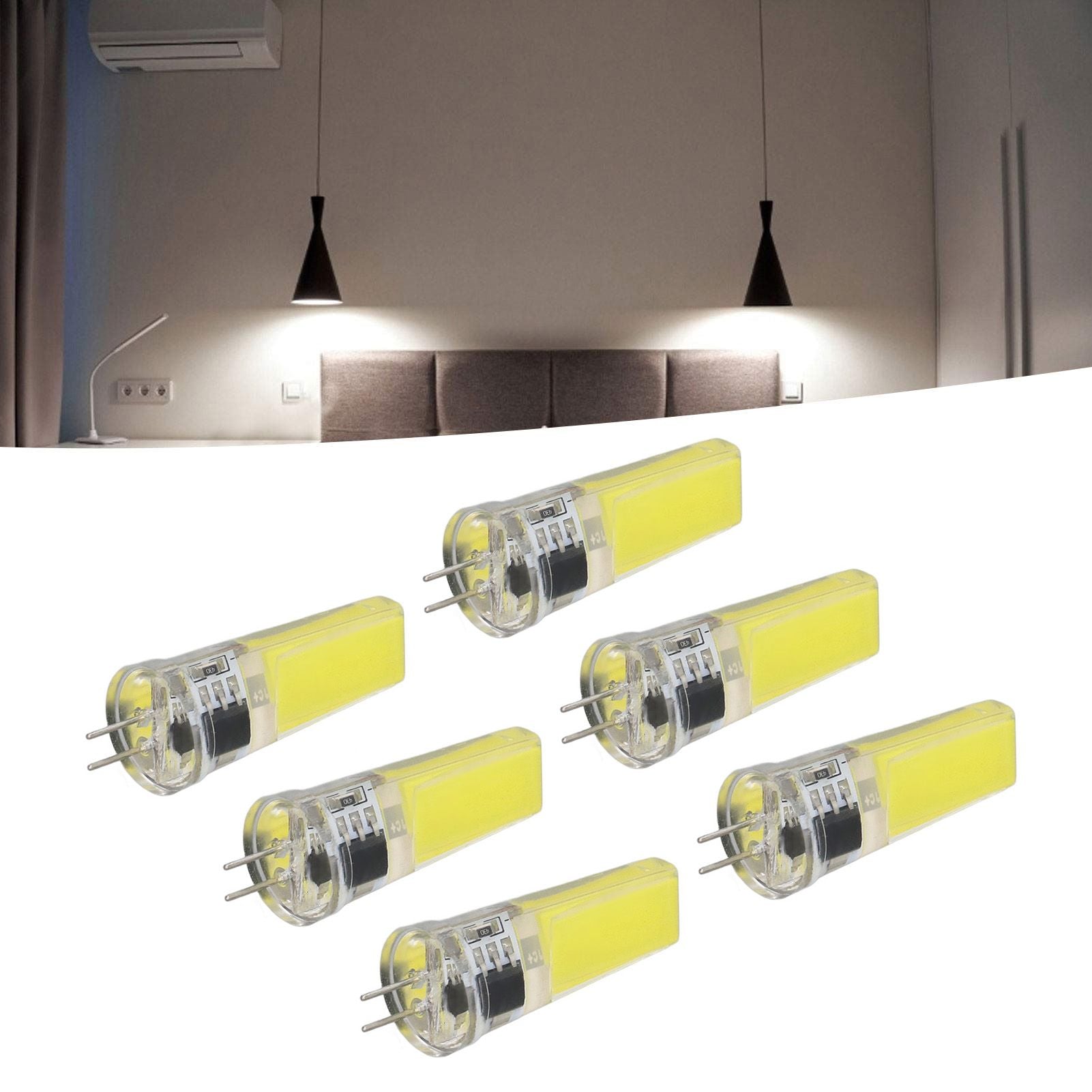 6 Pieces G4 LED Bulbs 9W Dimmable COB Lamp 500LM for Home Ceiling Landscape Chandelier Lamps 6500K White Light V1294-YM0523-3119220066011
