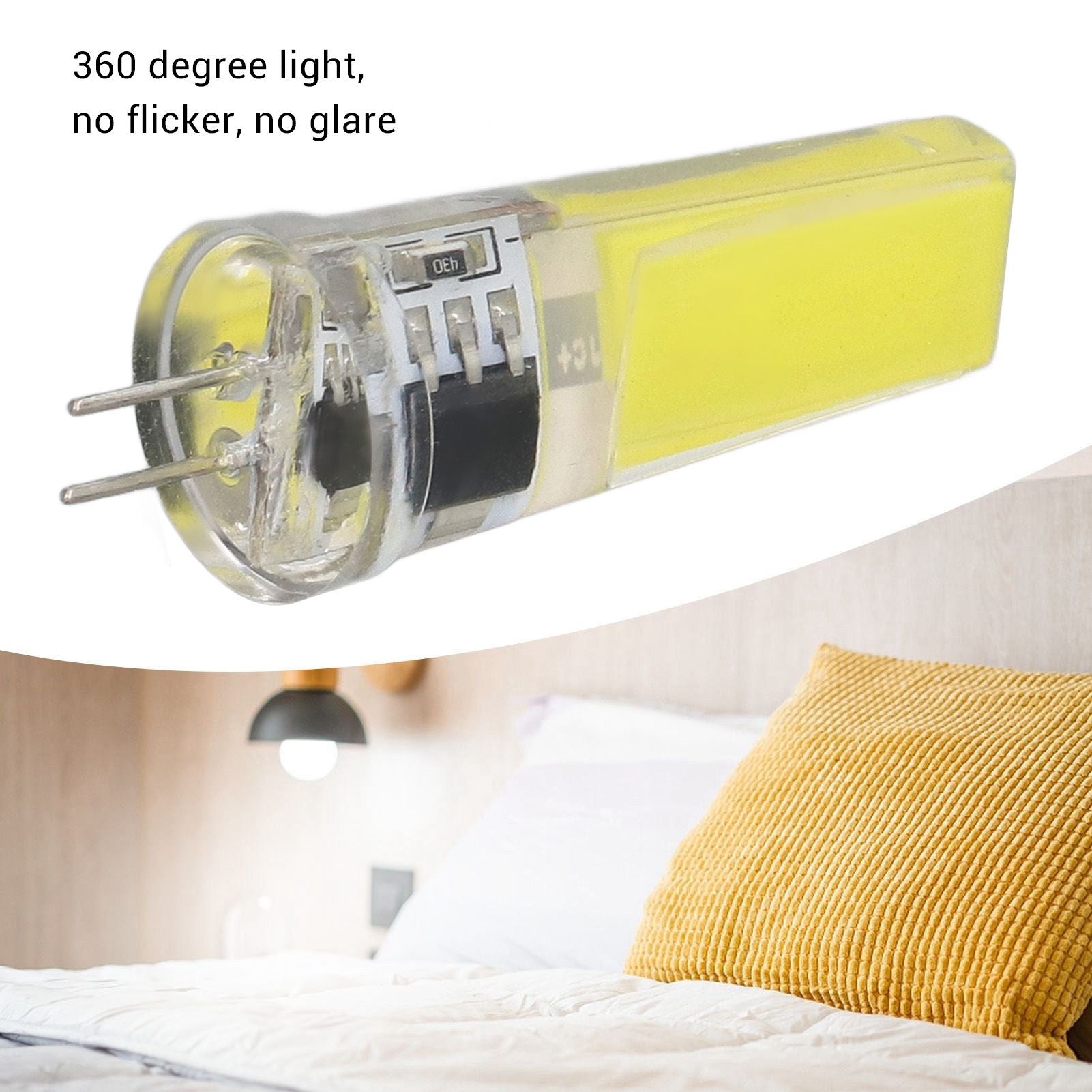 6 Pieces G4 LED Bulbs 9W Dimmable COB Lamp 500LM for Home Ceiling Landscape Chandelier Lamps 6500K White Light V1294-YM0523-3119220066011