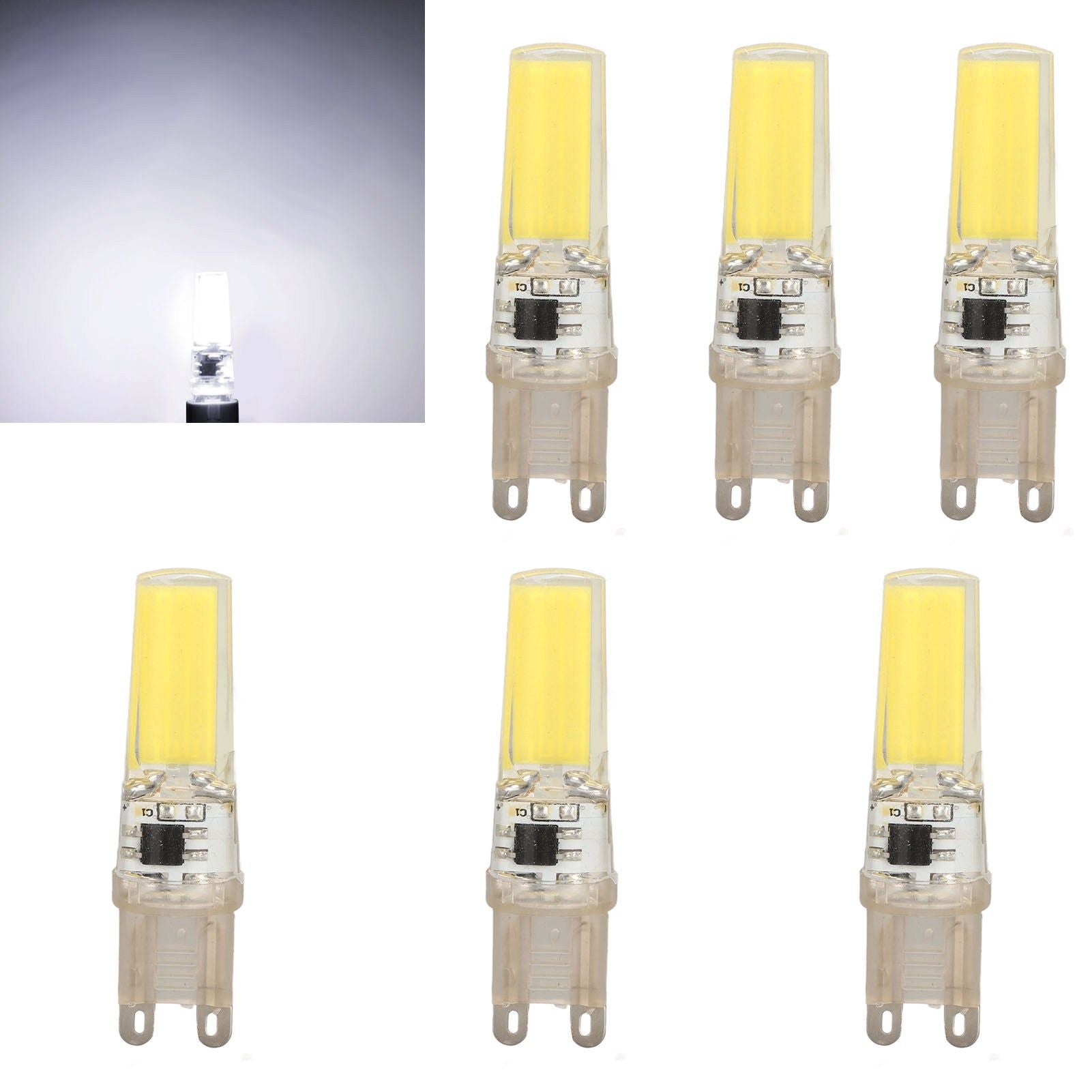 6pcs G9 LED Light Bulb COB Dimmable Professional G9 LED Bulb Replacement for Wall Lamps Table Lamps 220V V1294-YM0523-3119220066111