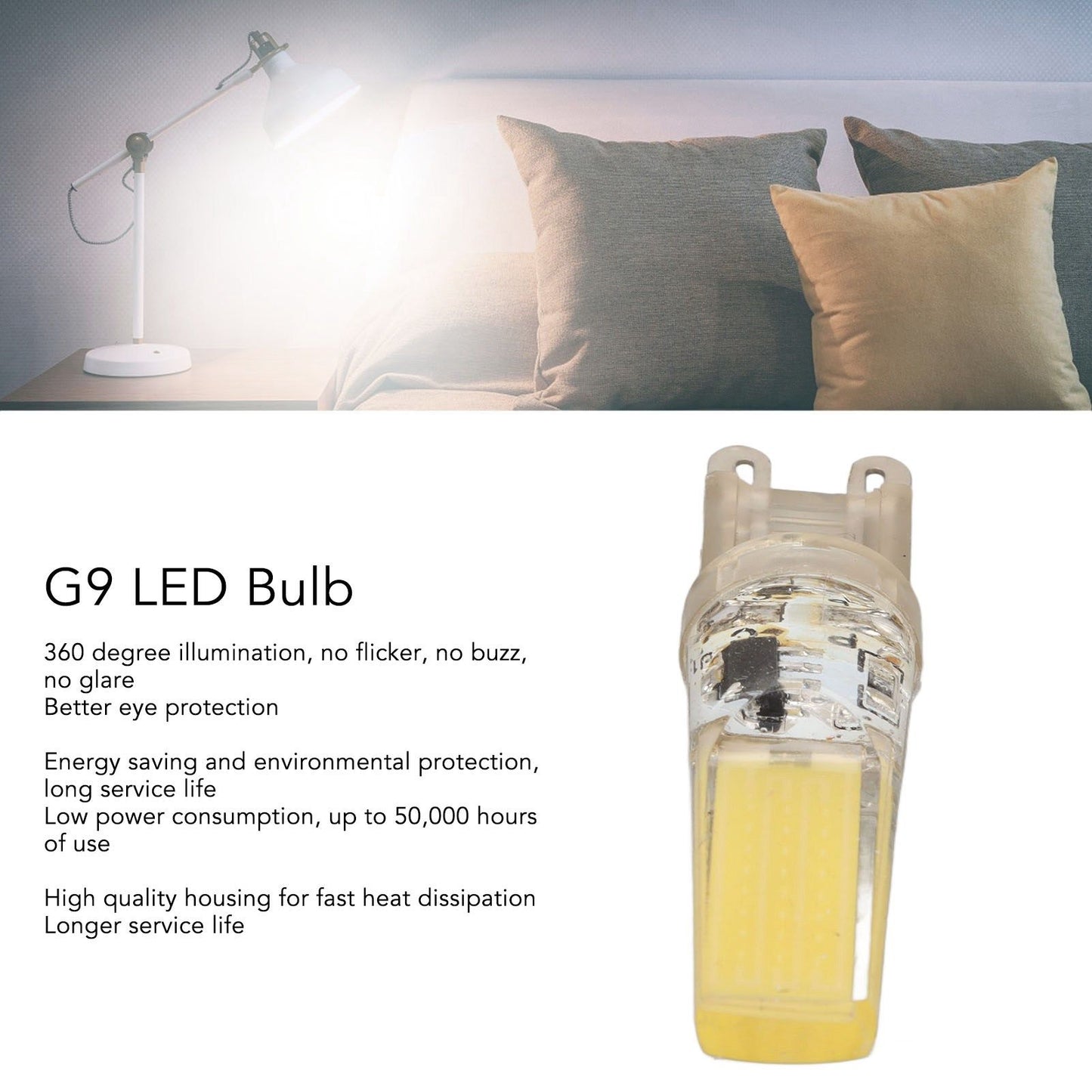 6pcs G9 LED Light Bulb COB Dimmable Professional G9 LED Bulb Replacement for Wall Lamps Table Lamps 220V V1294-YM0523-3119220066111