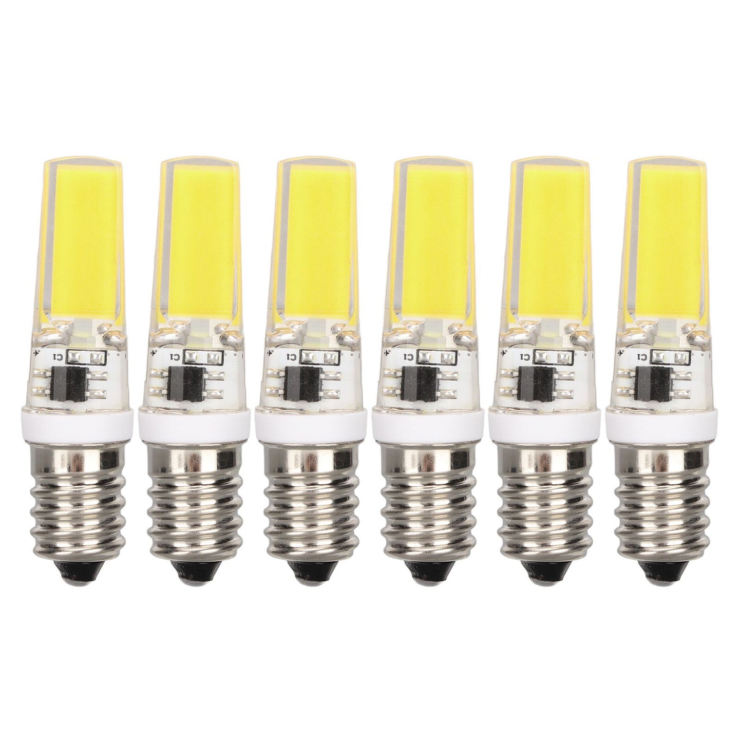 6PCS E14 COB Lamp Bulb Mini 360 Degree Lighting Heat Sinking Silicone Anti Glare for Chandelier Ceiling Light V1294-YM0523-3119220066211