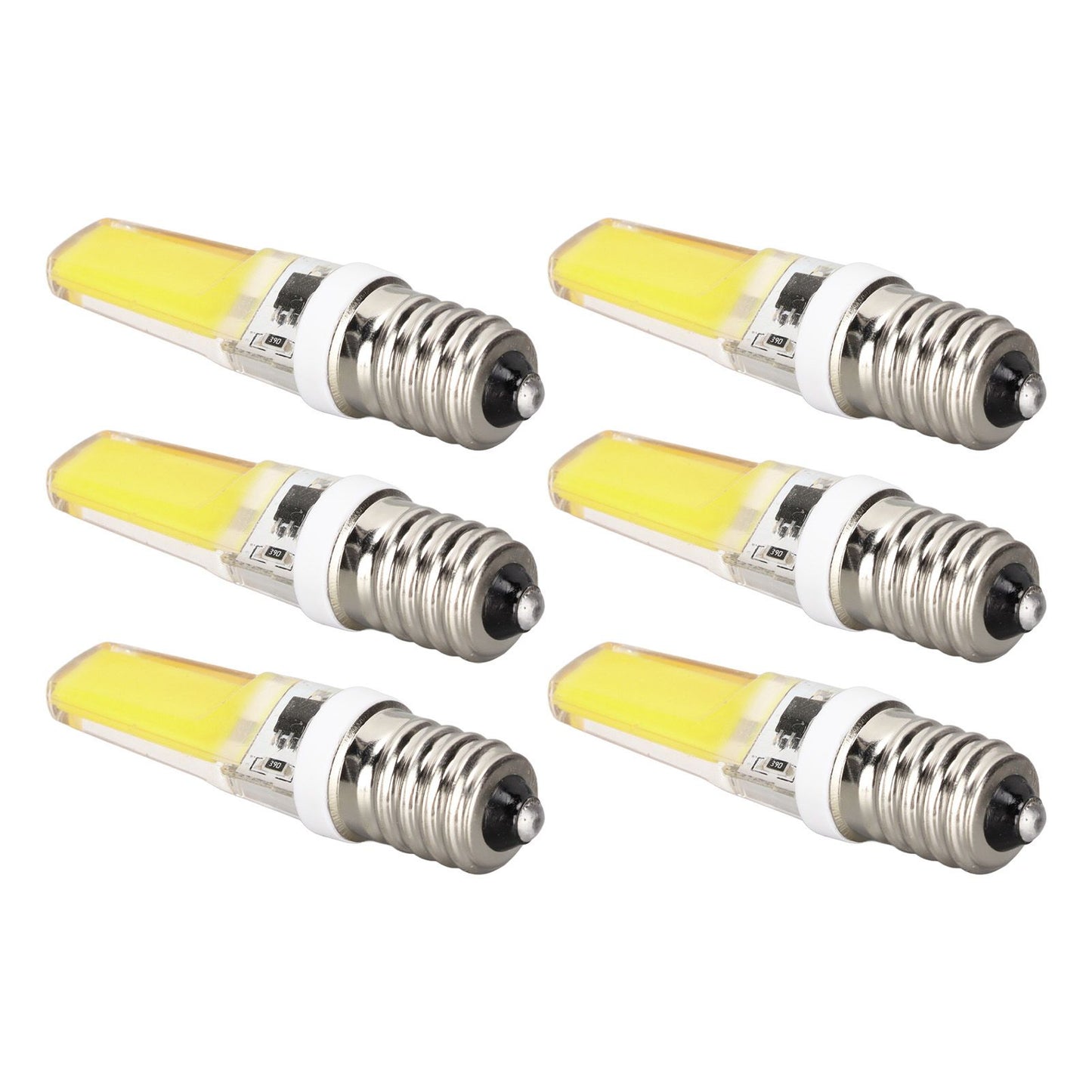 6PCS E14 COB Lamp Bulb Mini 360 Degree Lighting Heat Sinking Silicone Anti Glare for Chandelier Ceiling Light V1294-YM0523-3119220066211