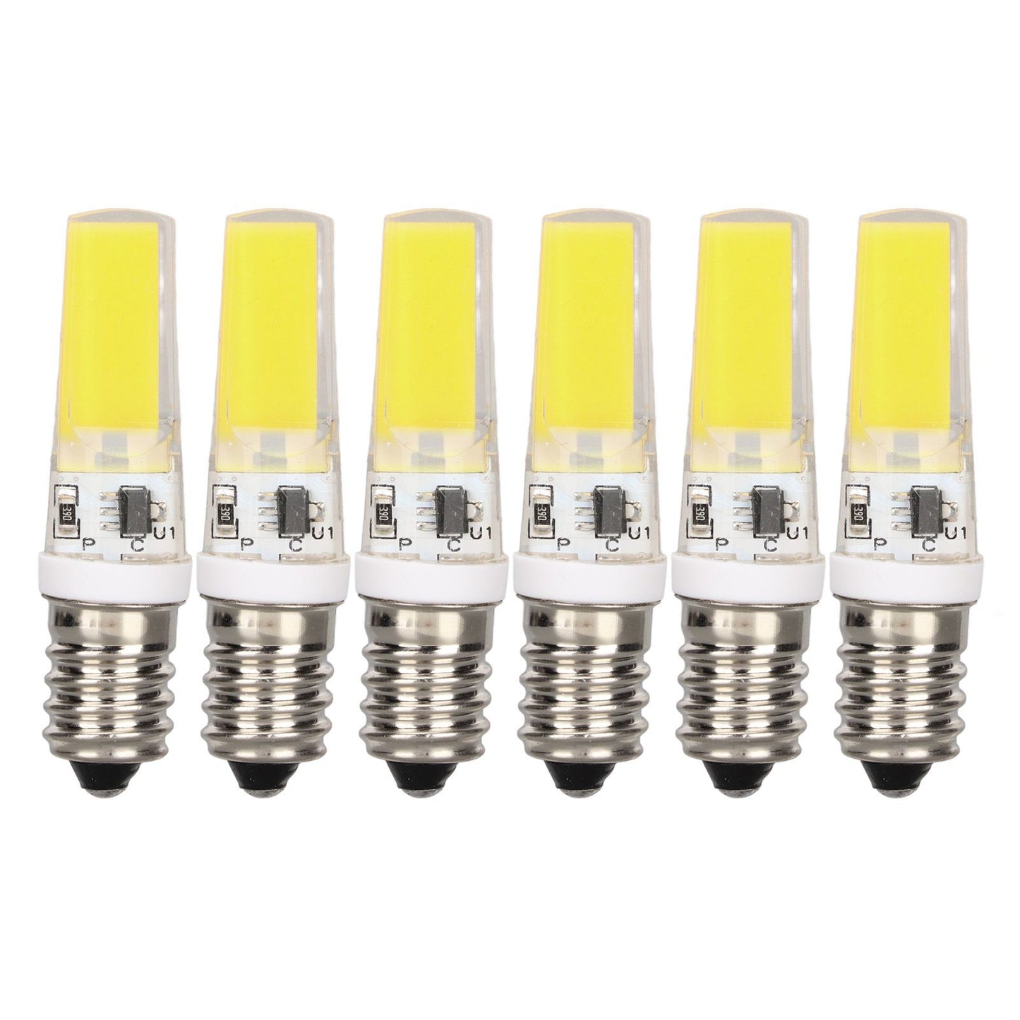6PCS E14 COB Lamp Bulb Mini 360 Degree Lighting Heat Sinking Silicone Anti Glare for Chandelier Ceiling Light V1294-YM0523-3119220066211