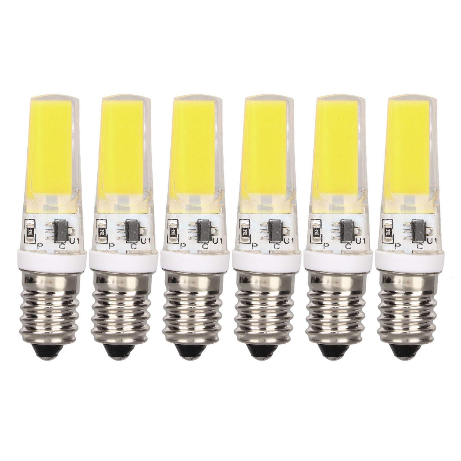 6PCS E14 COB Lamp Bulb Mini 360 Degree Lighting Heat Sinking Silicone Anti Glare for Chandelier Ceiling Light V1294-YM0523-3119220066211