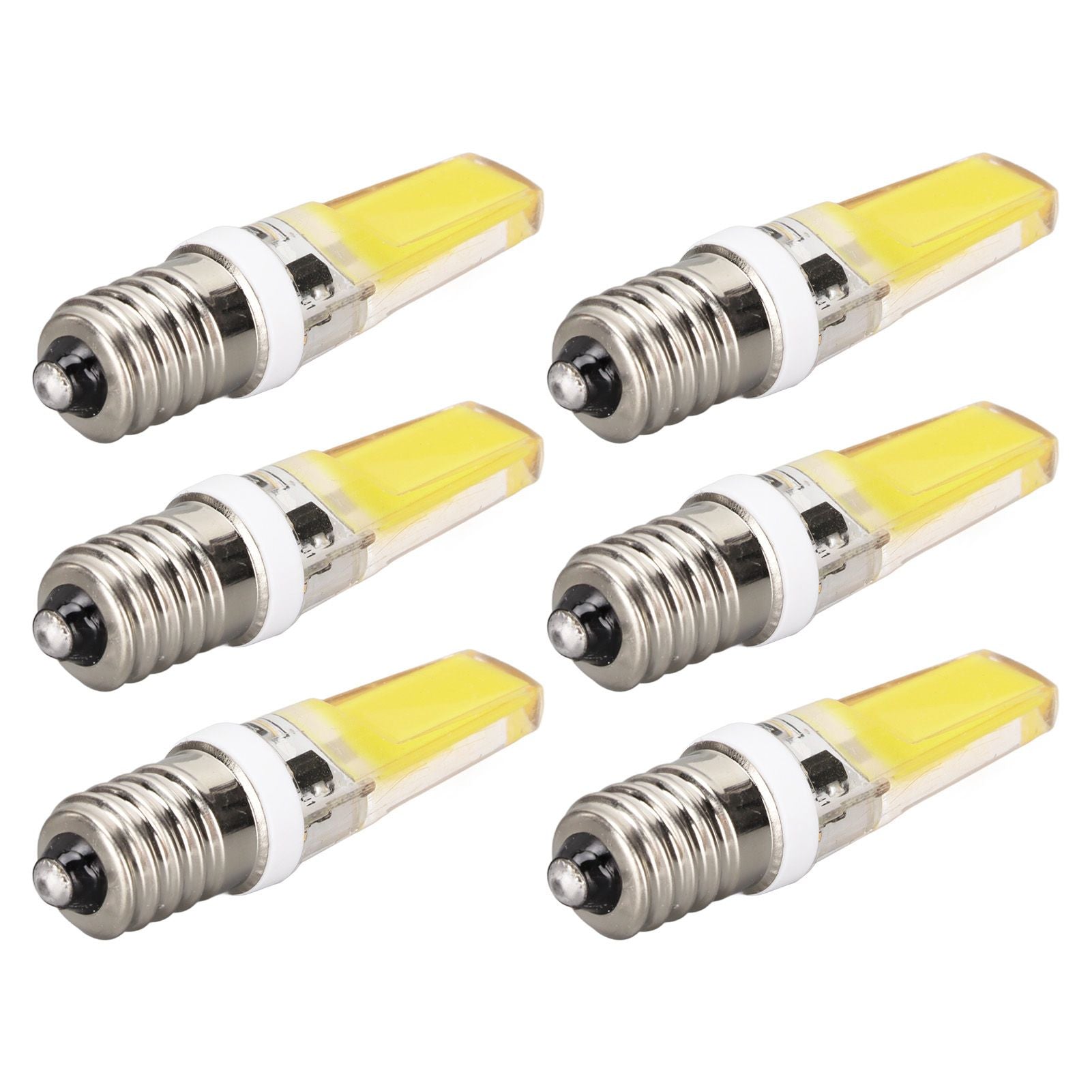6PCS E14 COB Lamp Bulb Mini 360 Degree Lighting Heat Sinking Silicone Anti Glare for Chandelier Ceiling Light V1294-YM0523-3119220066211